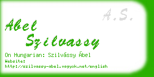 abel szilvassy business card