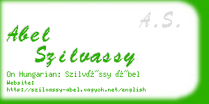 abel szilvassy business card